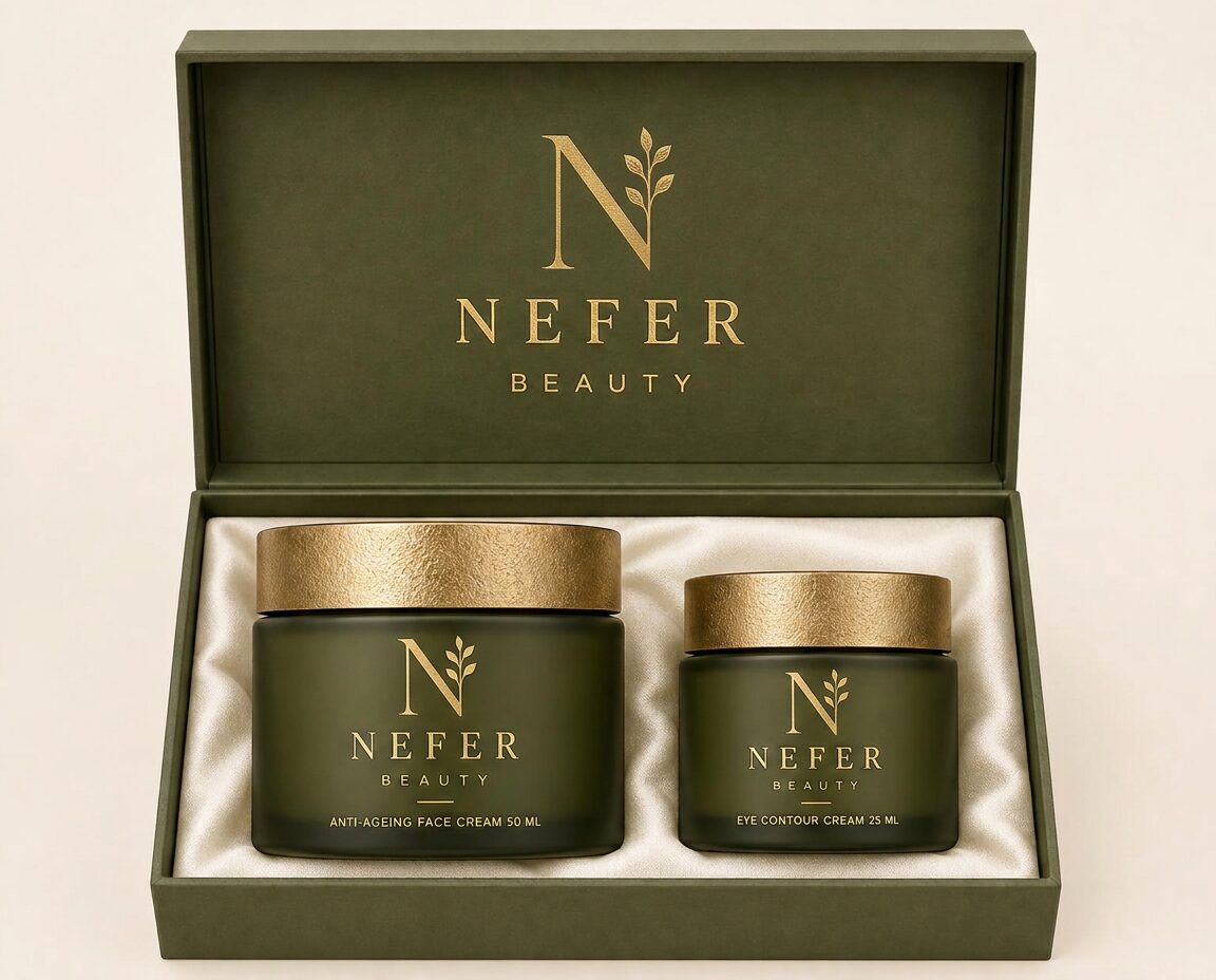 The NEFER Ritual presentation box holding both creams